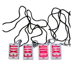 Novelty Exit Sign‎ Necklaces Lot of 4 Best Lighting Read Description
